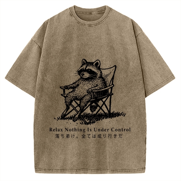 Raccoon Relaxing Vintage Washed T-shirt