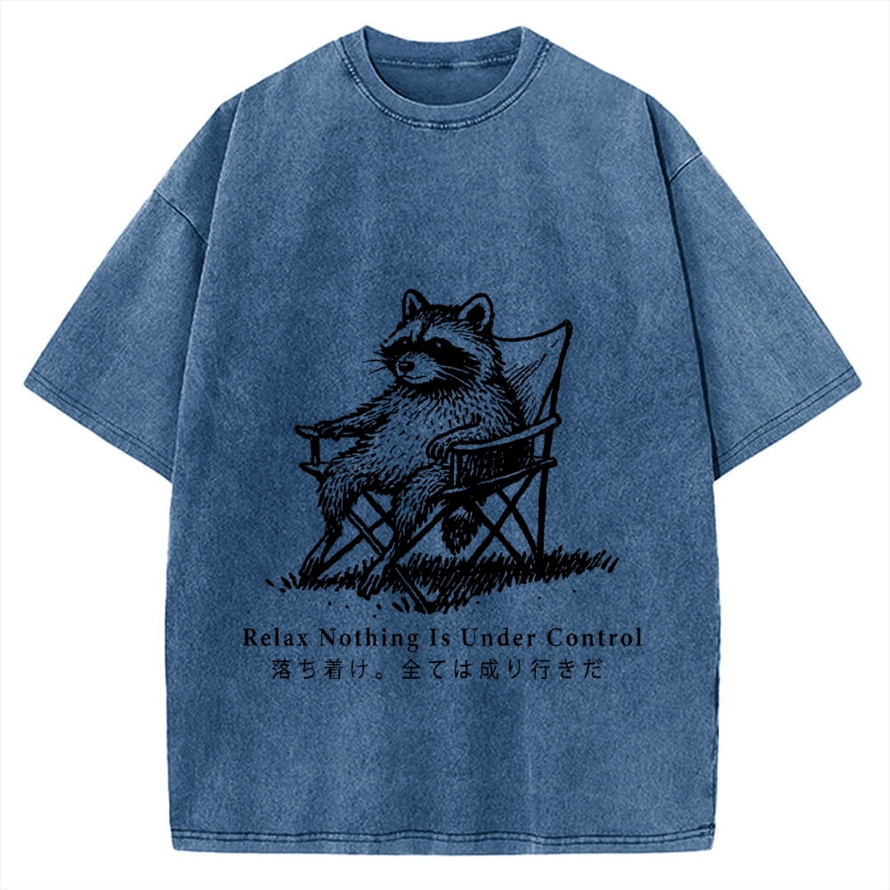 Raccoon Relaxing Vintage Washed T-shirt
