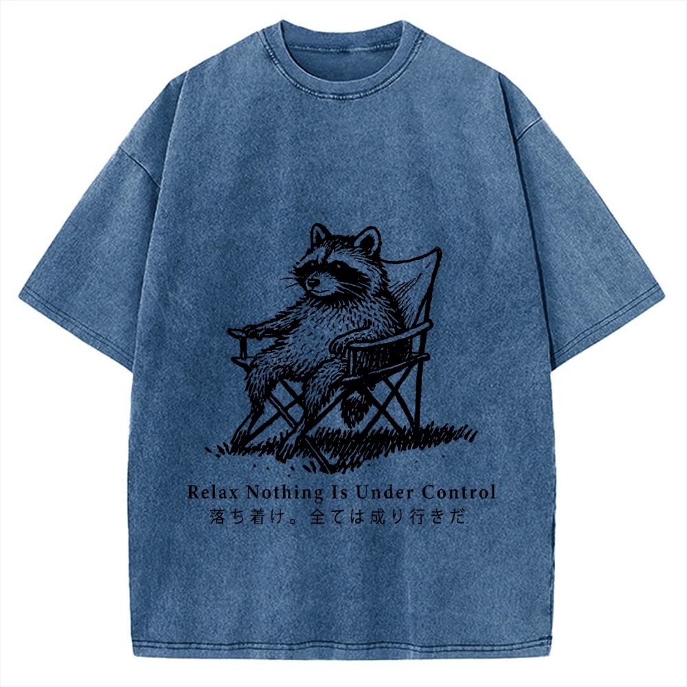 Raccoon Relaxing Vintage Washed T-shirt