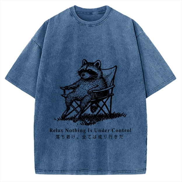Raccoon Relaxing Vintage Washed T-shirt