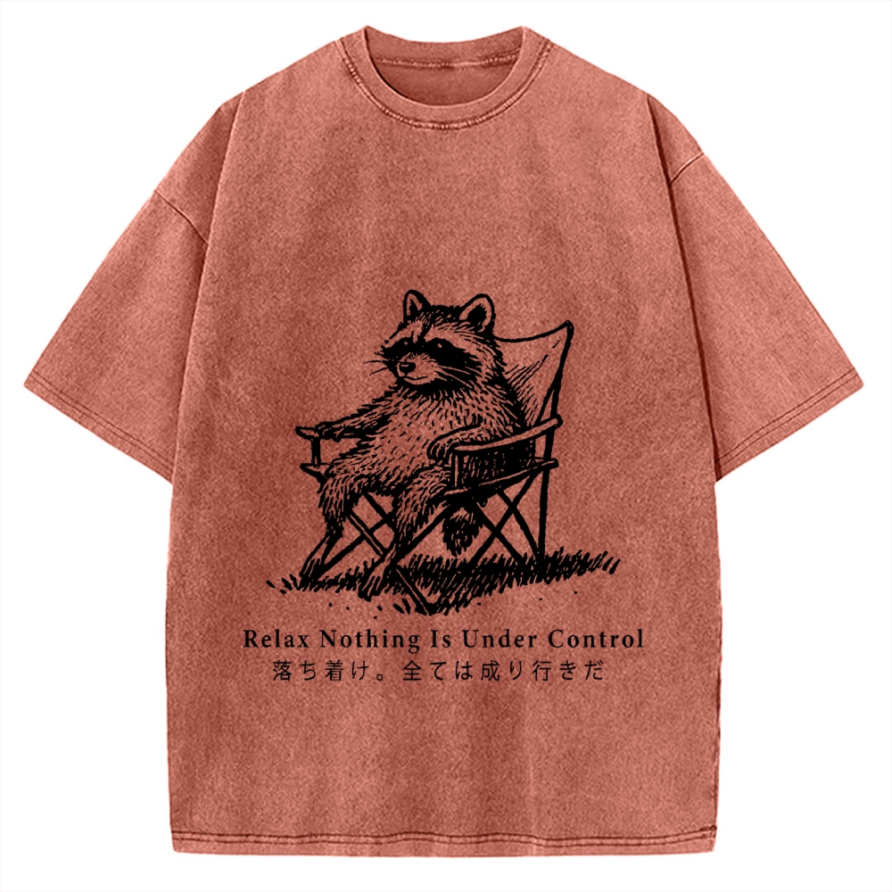 Raccoon Relaxing Vintage Washed T-shirt