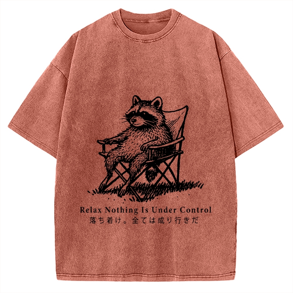 Raccoon Relaxing Vintage Washed T-shirt