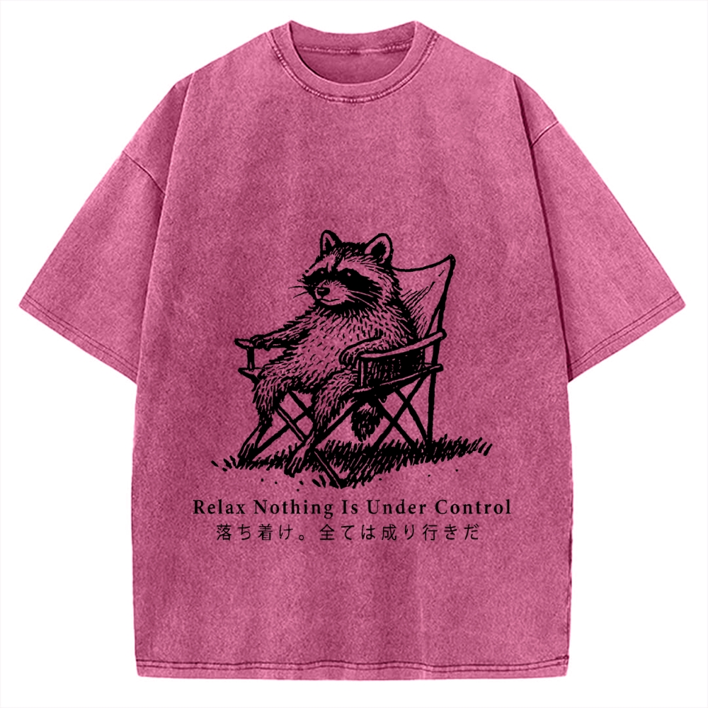 Raccoon Relaxing Vintage Washed T-shirt