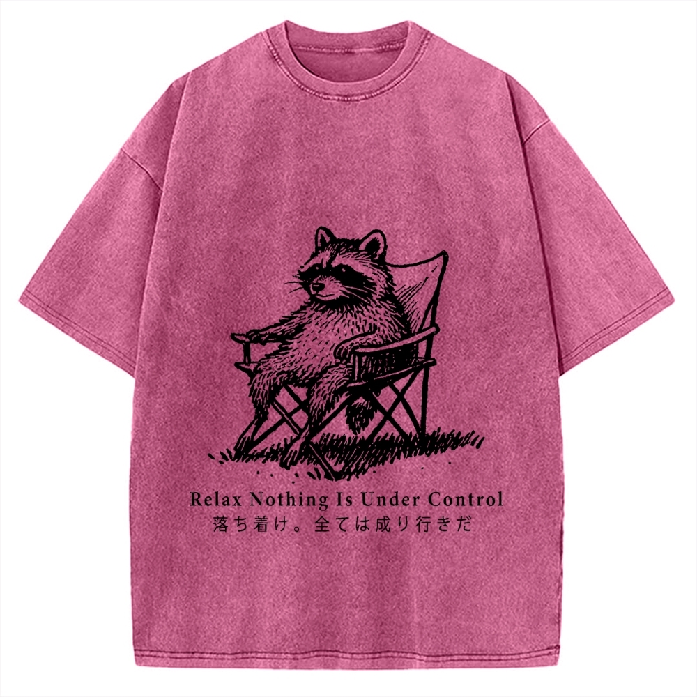 Raccoon Relaxing Vintage Washed T-shirt