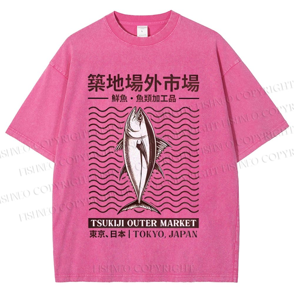 Unisex Tsukiji Outer Market Printed Washed Tee