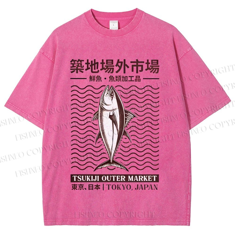 Unisex Tsukiji Outer Market Printed Washed Tee