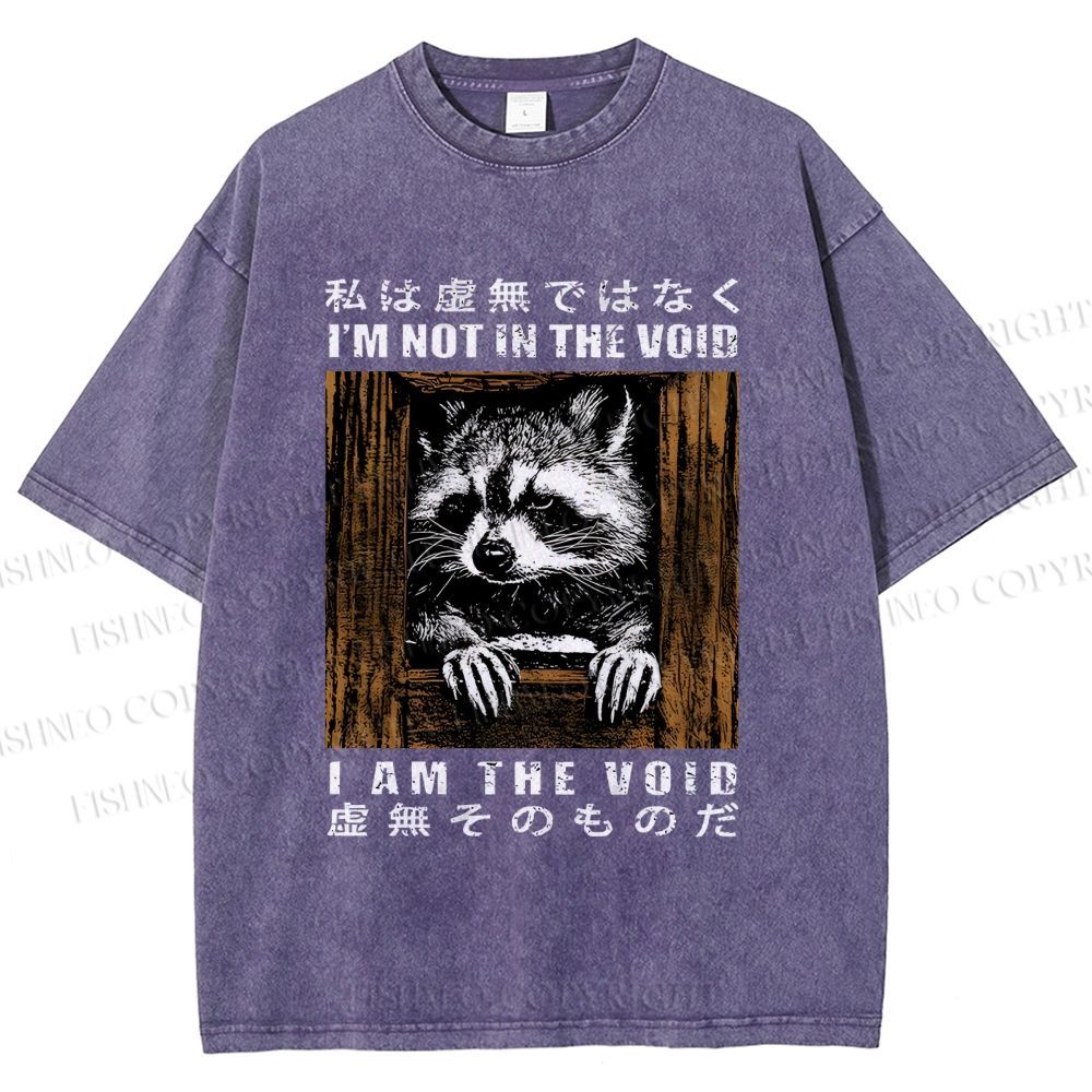 Unisex I'm Not In The Void I Am The Void Raccoon Printed Washed Tee