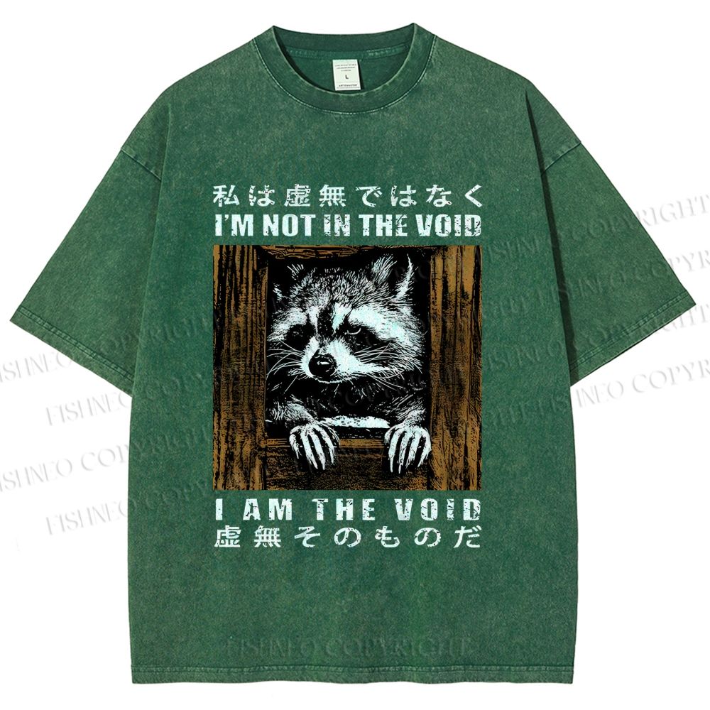 Unisex I'm Not In The Void I Am The Void Raccoon Printed Washed Tee