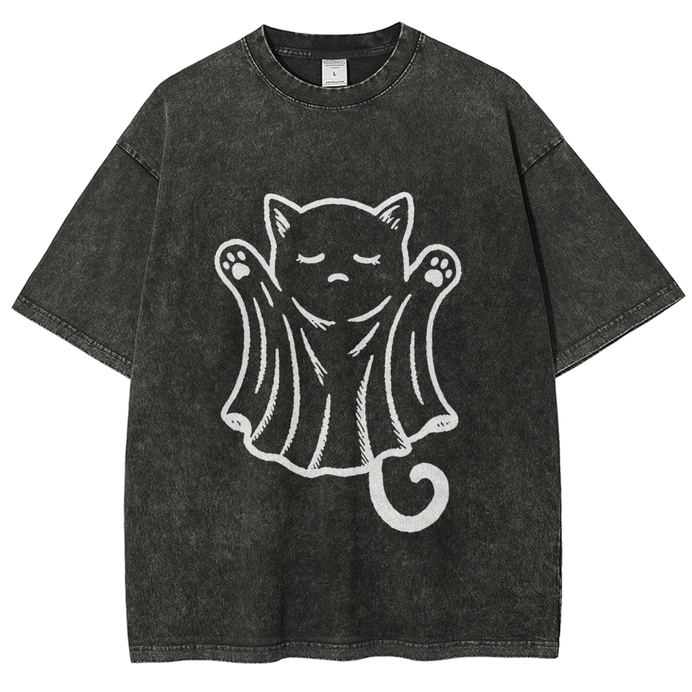Cat Ghost Washed T-Shirt