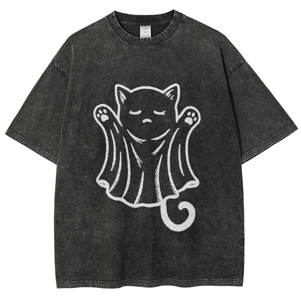 Cat Ghost Washed T-Shirt