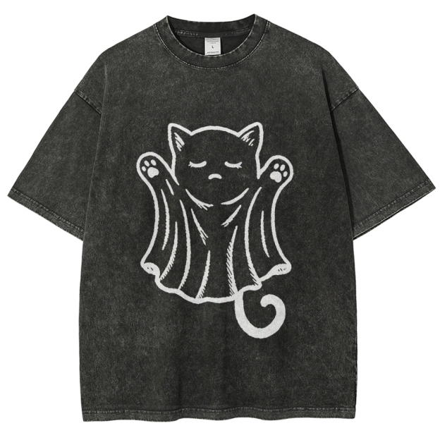 Cat Ghost Washed T-Shirt