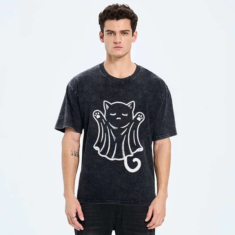 Cat Ghost Washed T-Shirt