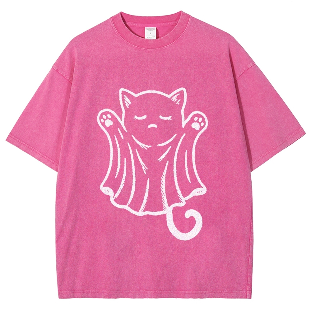 Cat Ghost Washed T-Shirt