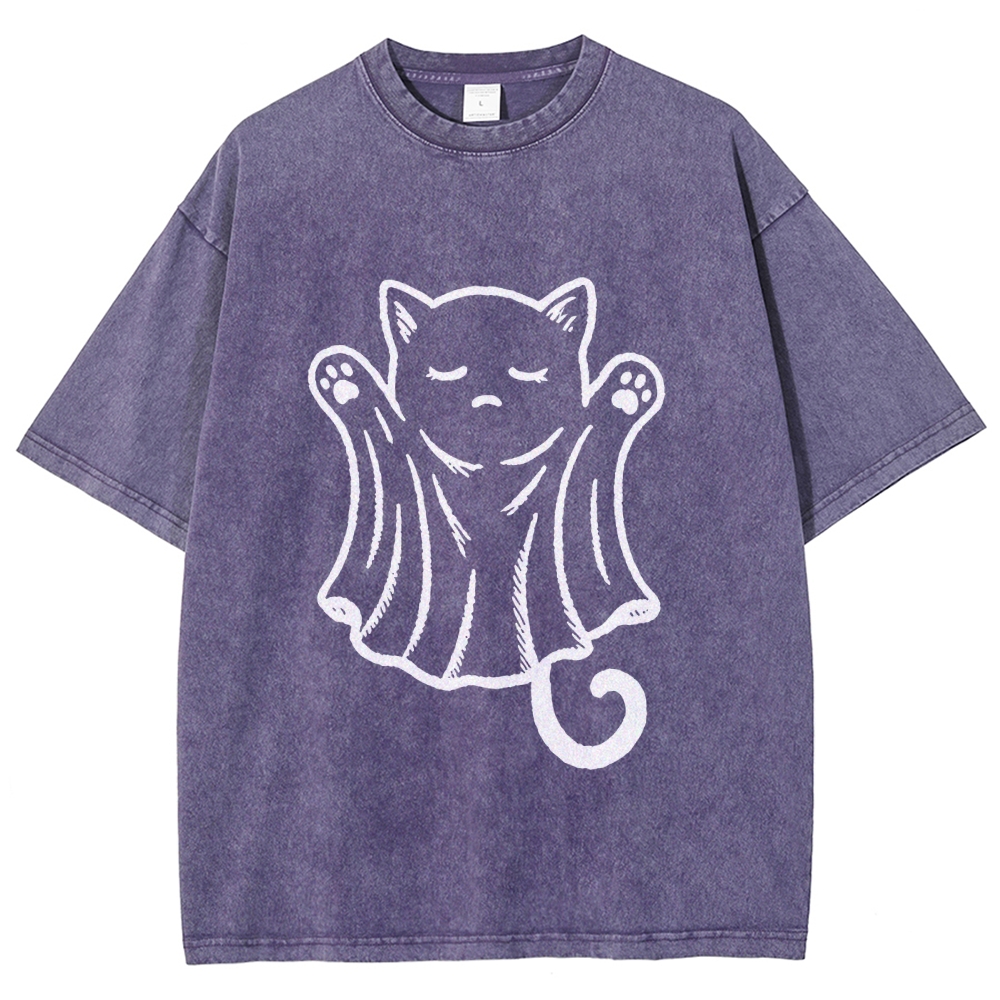 Cat Ghost Washed T-Shirt