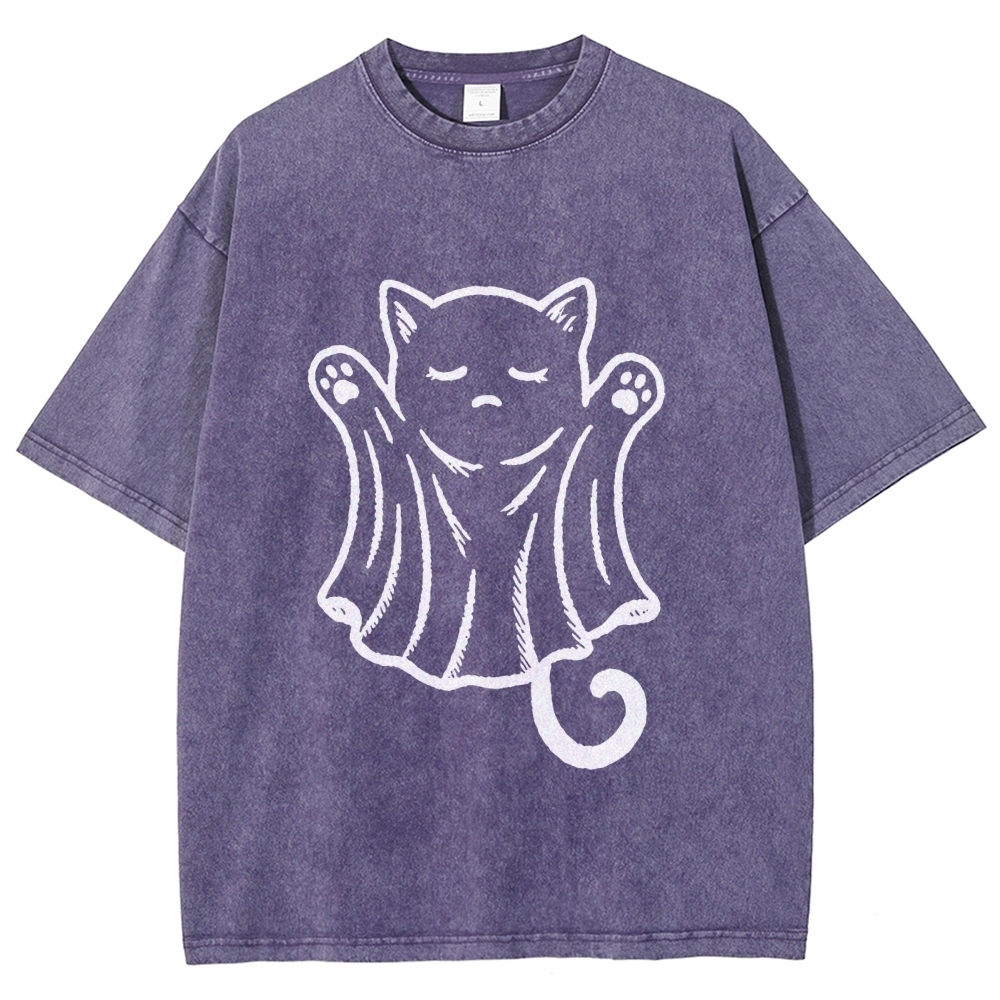 Cat Ghost Washed T-Shirt