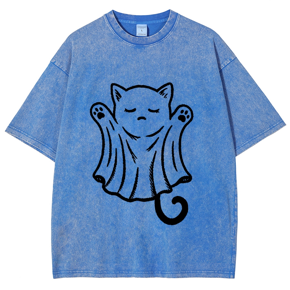 Cat Ghost Washed T-Shirt