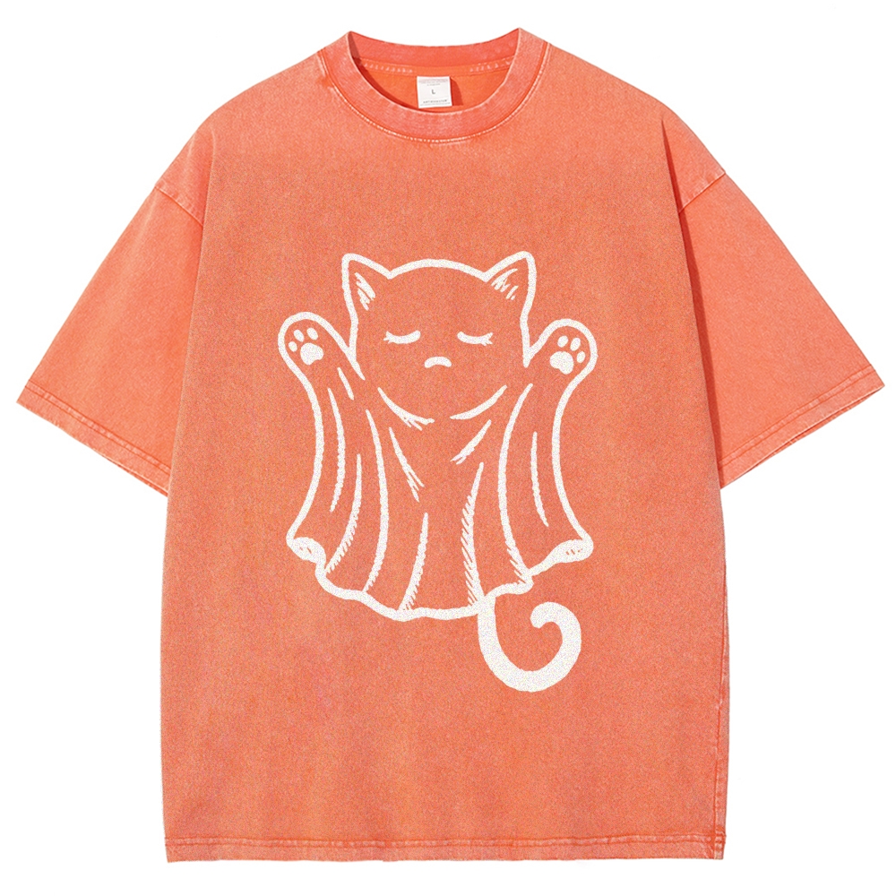 Cat Ghost Washed T-Shirt