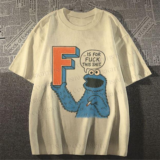 Unisex Classic F Is For Fuck Printed Cotton T-shirt