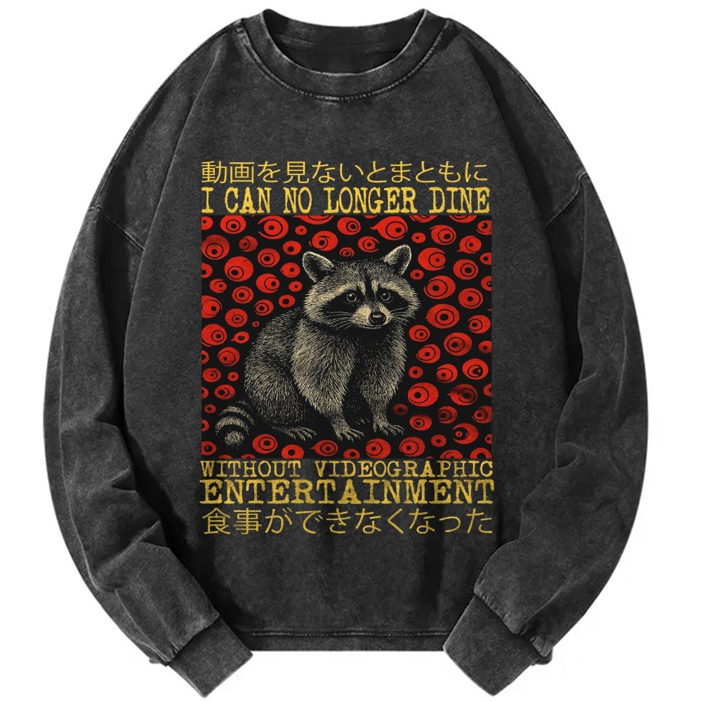 Tokyo-Assassin I can no longer dine Raccoon Vintage Japanese Funny Rac