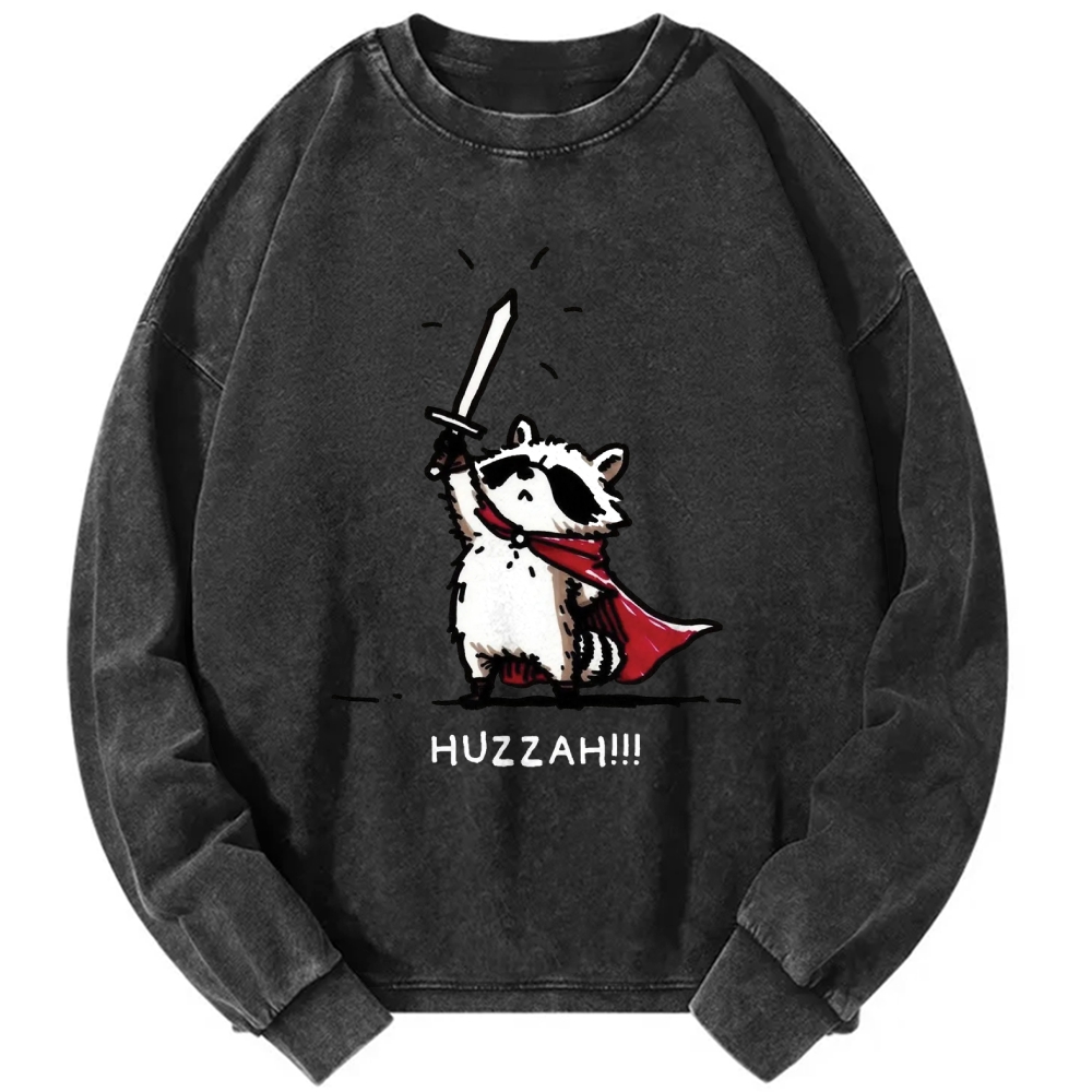 Unisex Huzzah Racoon Vintage Washed Sweatshirts