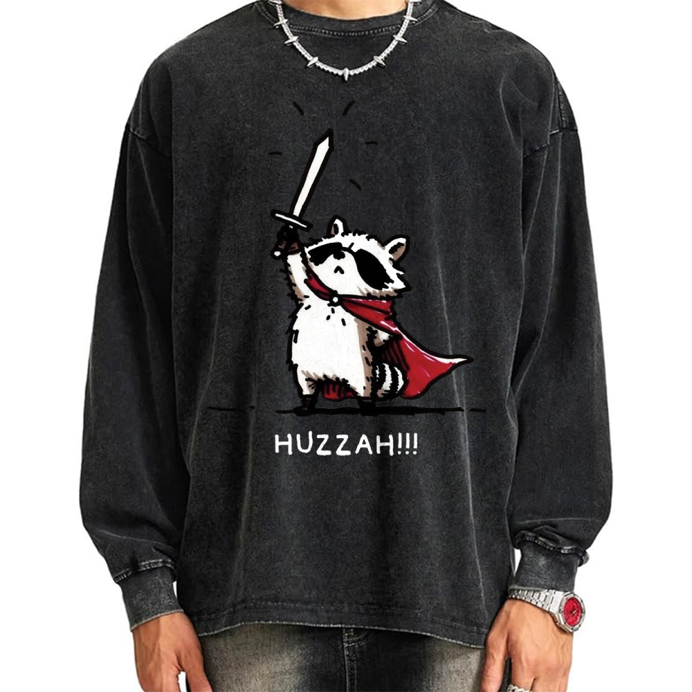 Unisex Huzzah Racoon Vintage Washed Sweatshirts