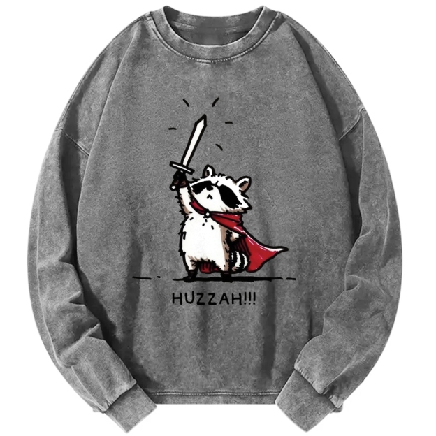 Unisex Huzzah Racoon Vintage Washed Sweatshirts