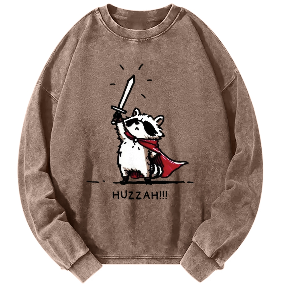Unisex Huzzah Racoon Vintage Washed Sweatshirts