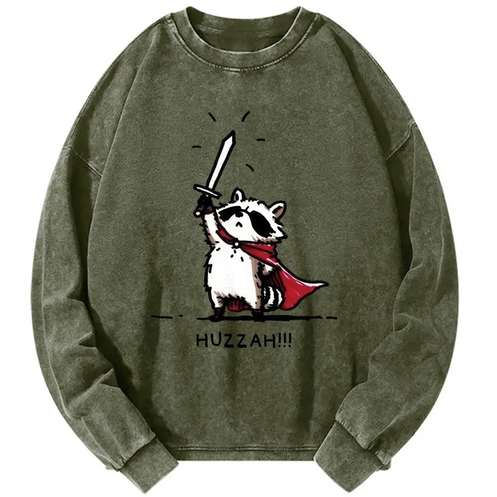 Unisex Huzzah Racoon Vintage Washed Sweatshirts