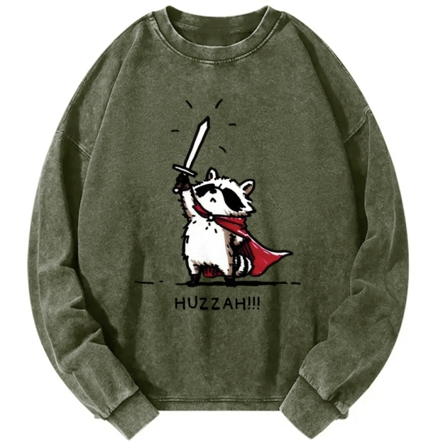 Unisex Huzzah Racoon Vintage Washed Sweatshirts