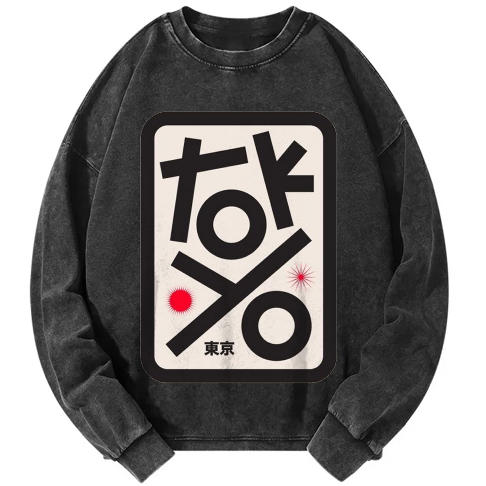 Unisex Tokyo Vintage Washed Sweatshirts
