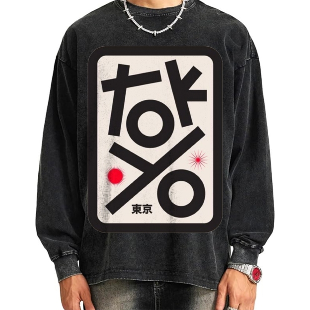Unisex Tokyo Vintage Washed Sweatshirts