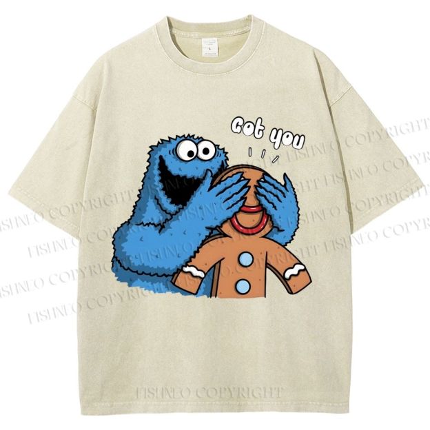 Unisex Got You Cookie Monster Printed Washed Tee