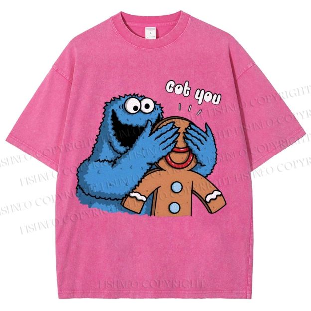 Unisex Got You Cookie Monster Printed Washed Tee