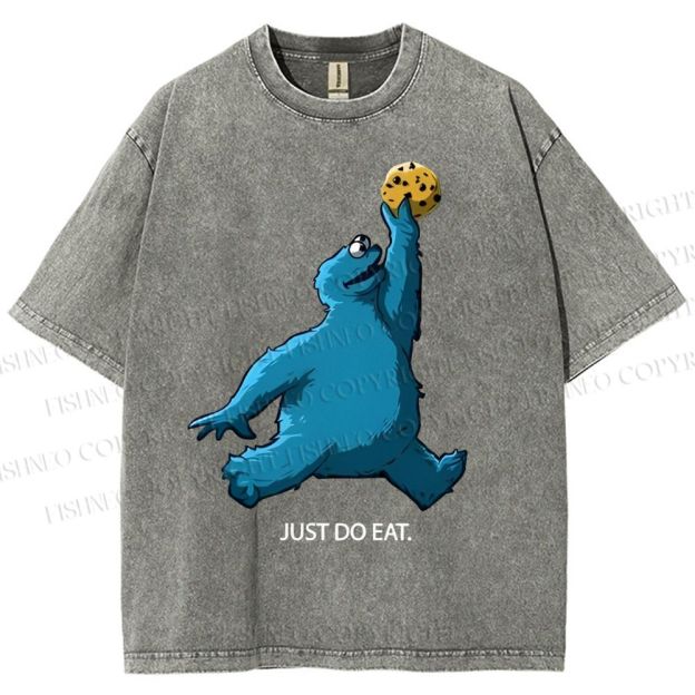 Unisex Just Do Eat Cookie Monster Printed Washed Tee