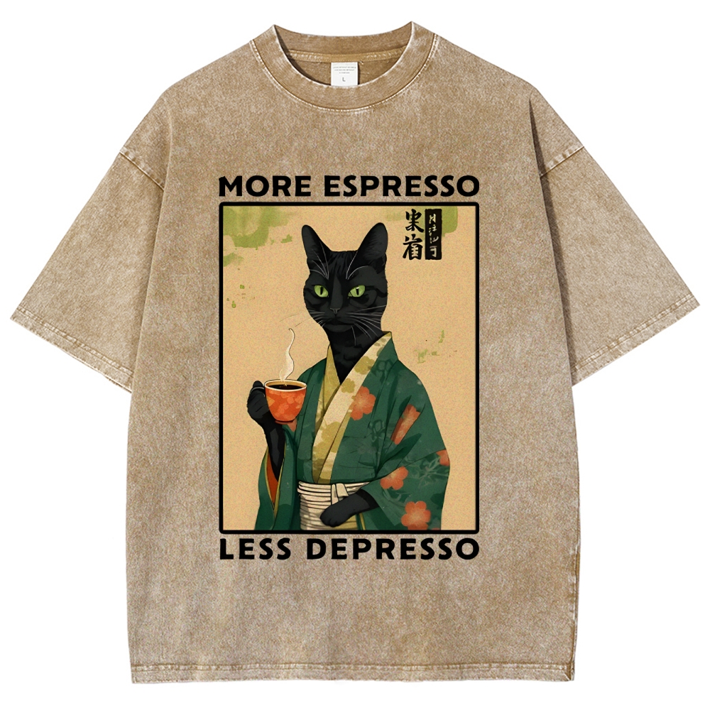 More Caffeine Less Sadness Washed T-Shirt
