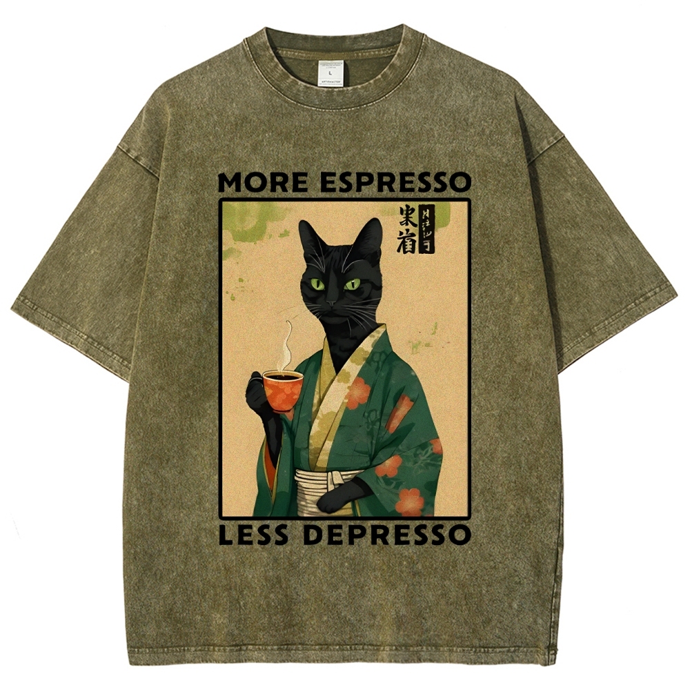More Caffeine Less Sadness Washed T-Shirt