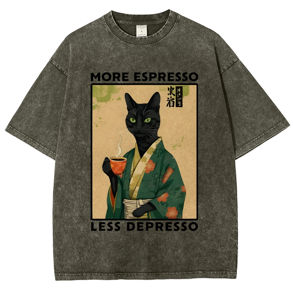 More Caffeine Less Sadness Washed T-Shirt