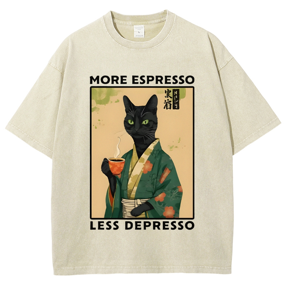 More Caffeine Less Sadness Washed T-Shirt