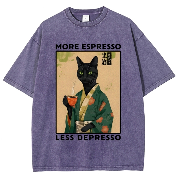 More Caffeine Less Sadness Washed T-Shirt