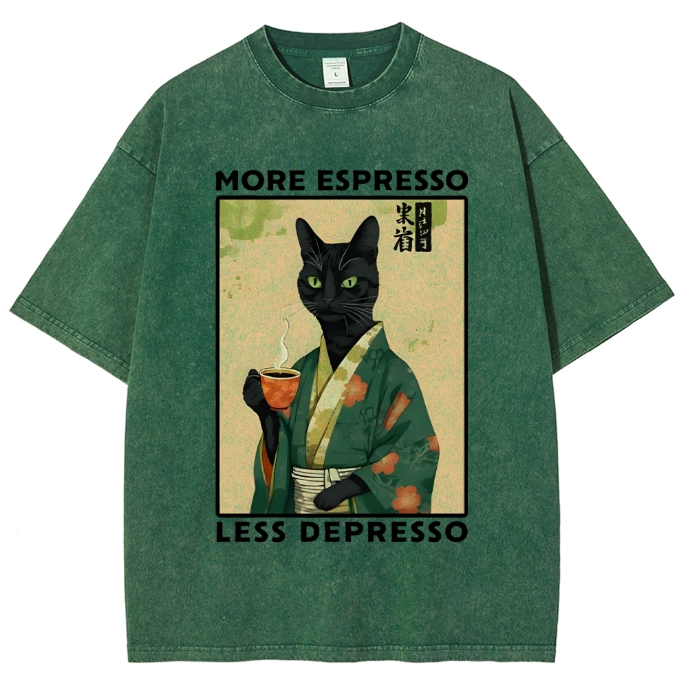 More Caffeine Less Sadness Washed T-Shirt