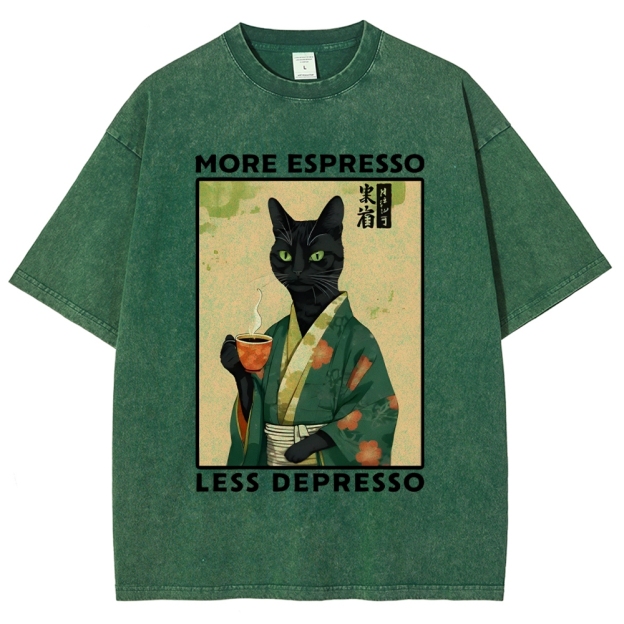 More Caffeine Less Sadness Washed T-Shirt