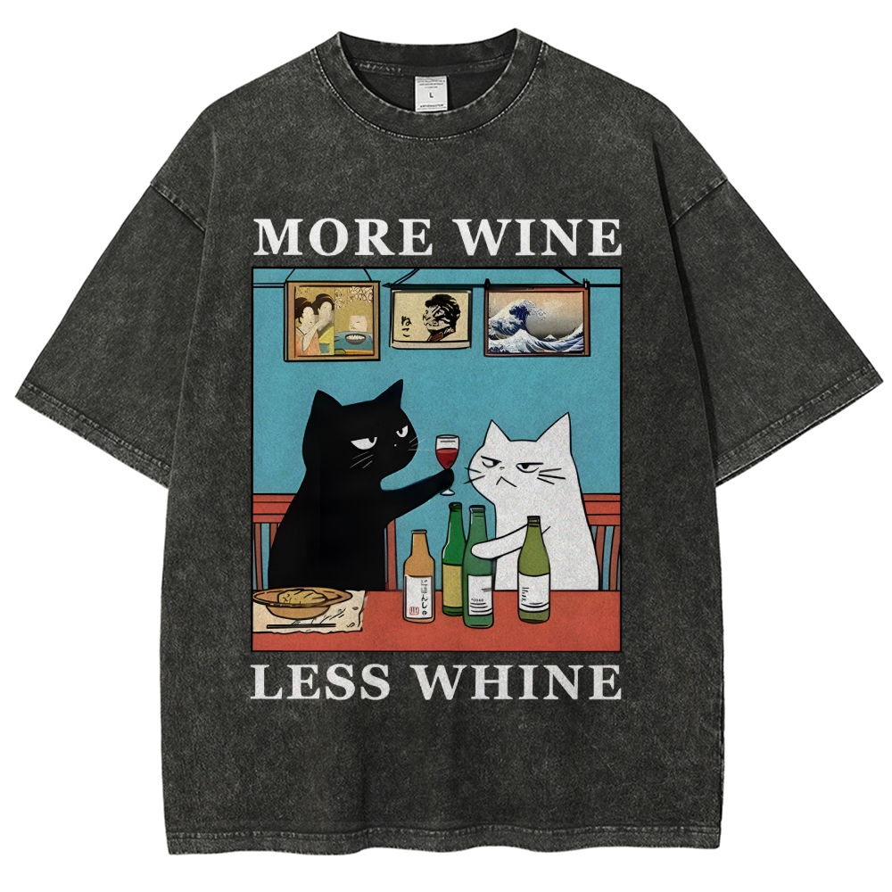 Funny More Wine Less Whine Washed T-Shirt