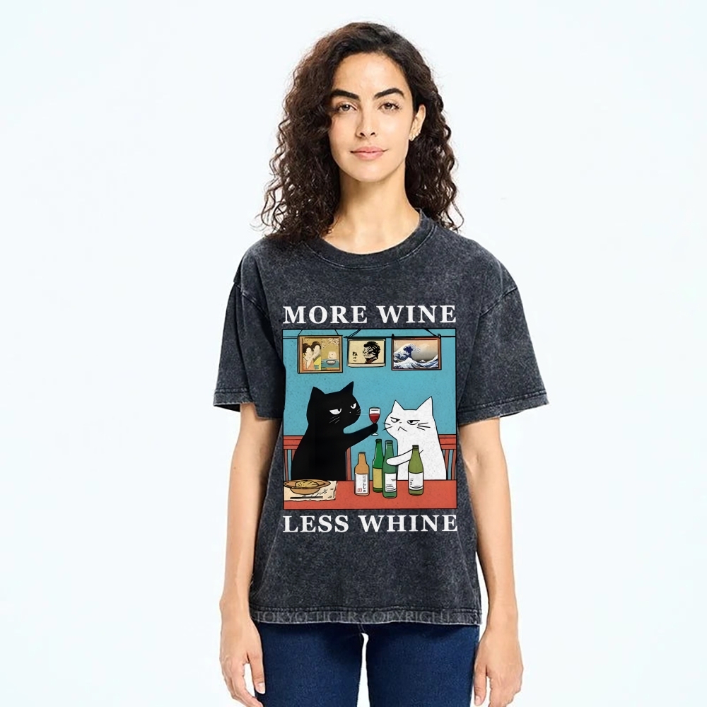 Funny More Wine Less Whine Washed T-Shirt
