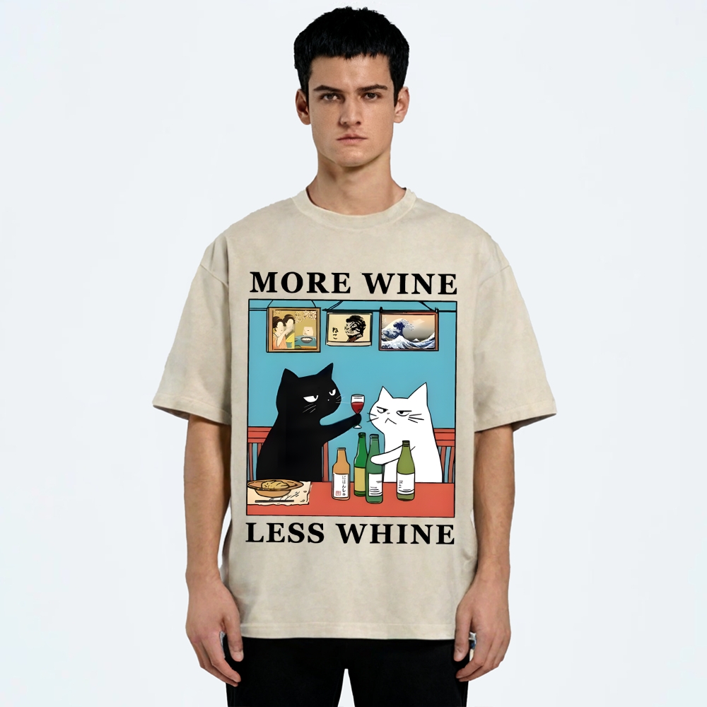Funny More Wine Less Whine Washed T-Shirt