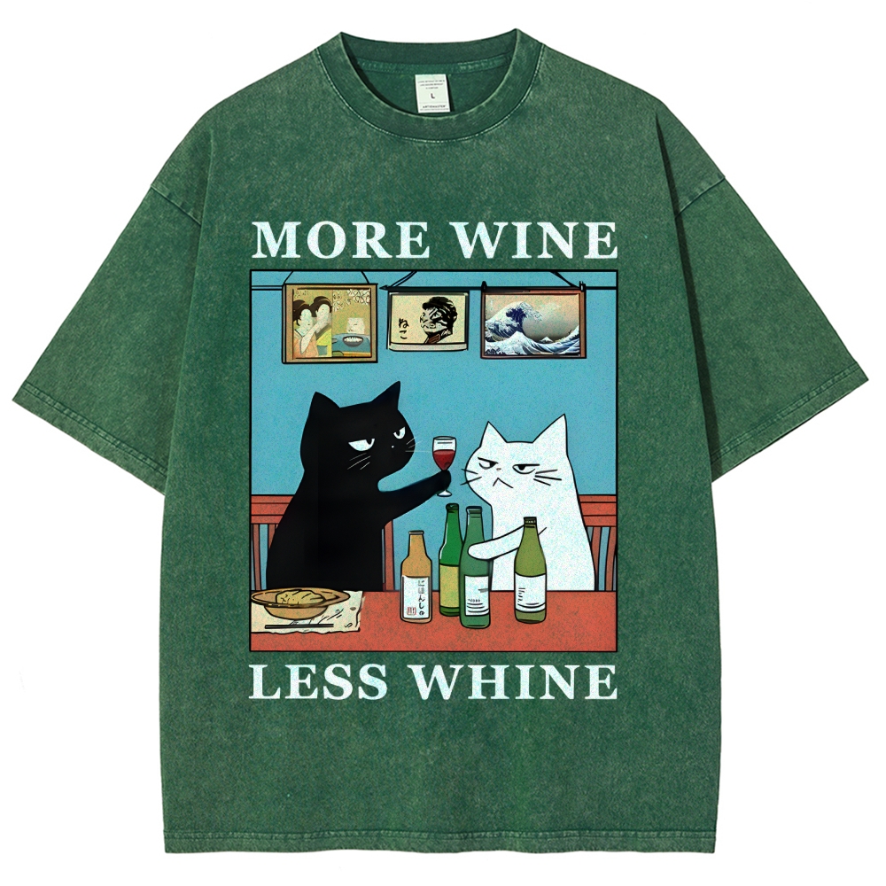 Funny More Wine Less Whine Washed T-Shirt