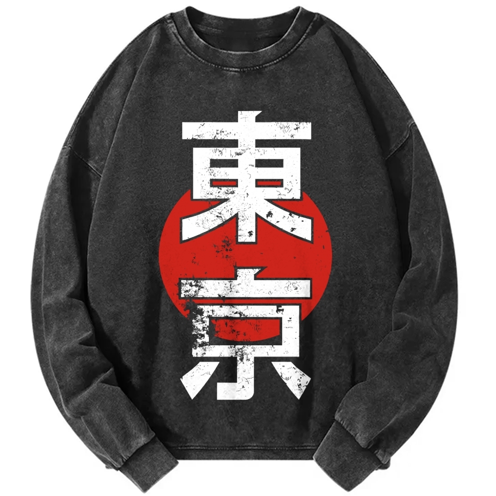 Unisex Tokyo Vintage Washed Sweatshirts