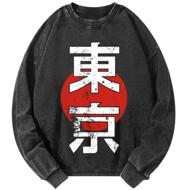 Unisex Tokyo Vintage Washed Sweatshirts