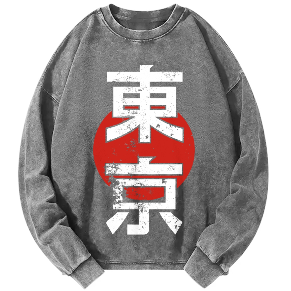 Unisex Tokyo Vintage Washed Sweatshirts