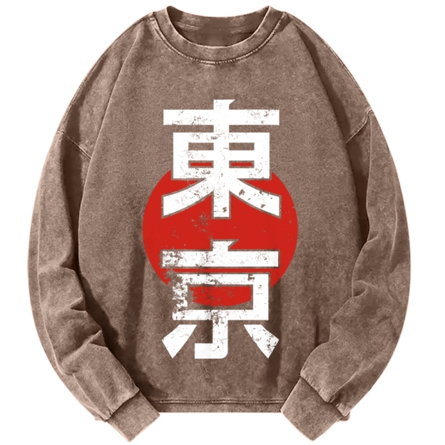 Unisex Tokyo Vintage Washed Sweatshirts
