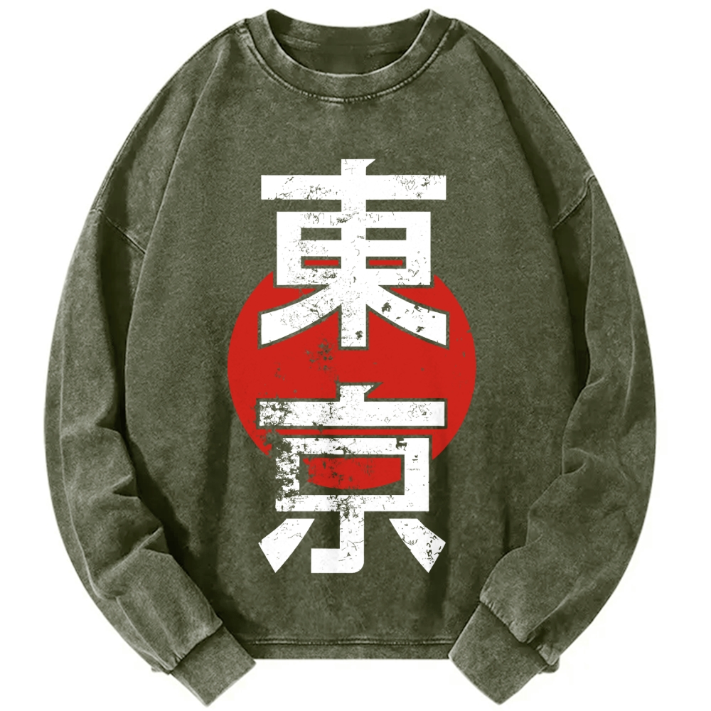 Unisex Tokyo Vintage Washed Sweatshirts